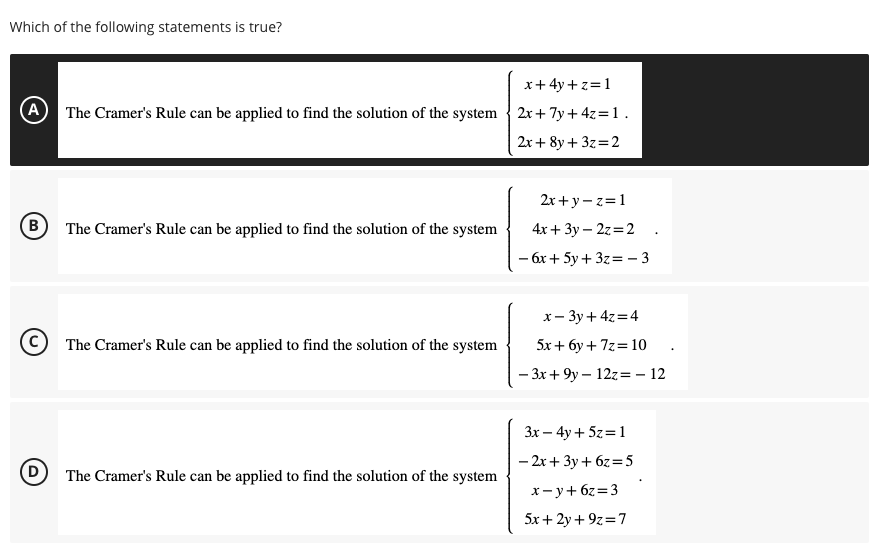 Solved Which Of The Following Statements Is True? The | Chegg.com