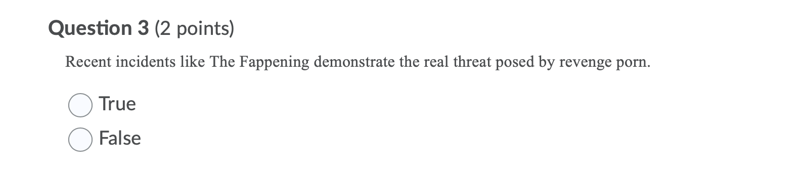 Solved Question 3 (2 points) Recent incidents like The | Chegg.com