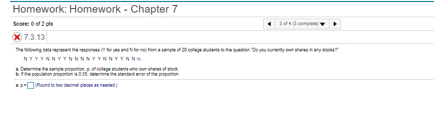 Solved Homework: Homework - Chapter 7 Score: 0 of 2 pts 3 of | Chegg.com