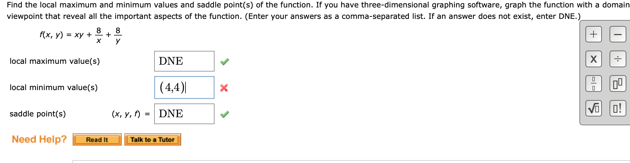 Solved Find The Local Maximum And Minimum Values And Saddle