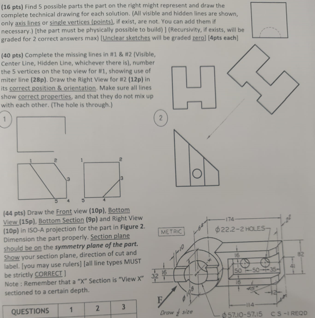Solved (16 pts) Find 5 possible parts the part on the right | Chegg.com