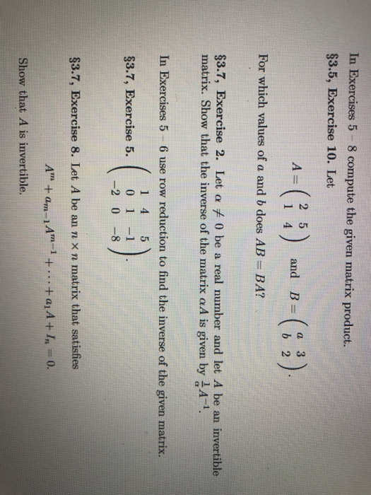 Solved In Exercises 5 8 Compute The Given Matrix Product. | Chegg.com