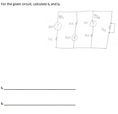 Solved For the given circuit, calculate 11 and 12. 201 2 23 | Chegg.com