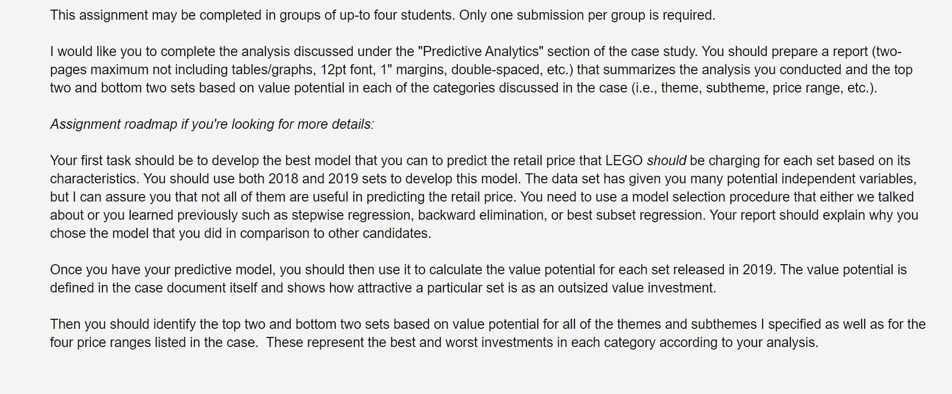 Solved This assignment may be completed in groups of up-to | Chegg.com