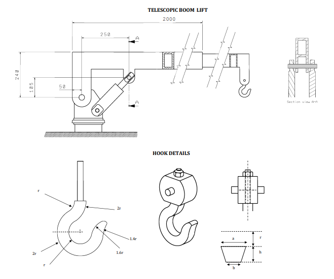 The boom should be designed to carry 4000 kg at its | Chegg.com