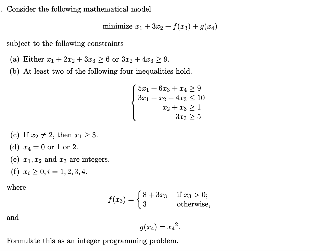 solved-consider-the-following-mathematical-model-minimize-x1-chegg