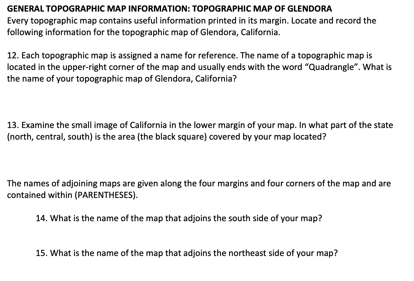 GENERAL TOPOGRAPHIC MAP INFORMATION: TOPOGRAPHIC MAP | Chegg.com