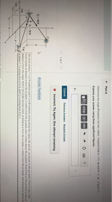 Solved Part A Determine The Angle @ Between The Two Cables | Chegg.com