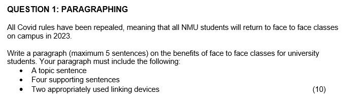 Solved Question 1: Paragraphing All Covid Rules Have Been 