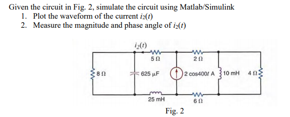 Solved Given the circuit in Fig. 2, simulate the circuit | Chegg.com