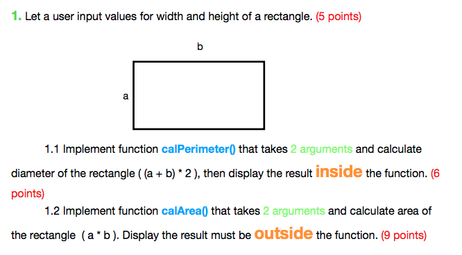 Solved 1. Let a user input values for width and height of a | Chegg.com