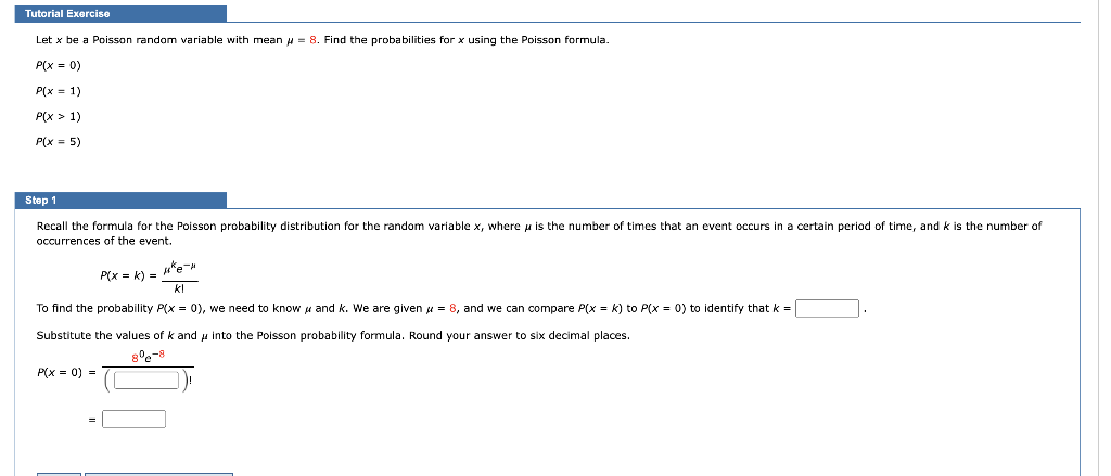 Solved Let X Be A Poisson Random Variable With Mean μ=8. | Chegg.com