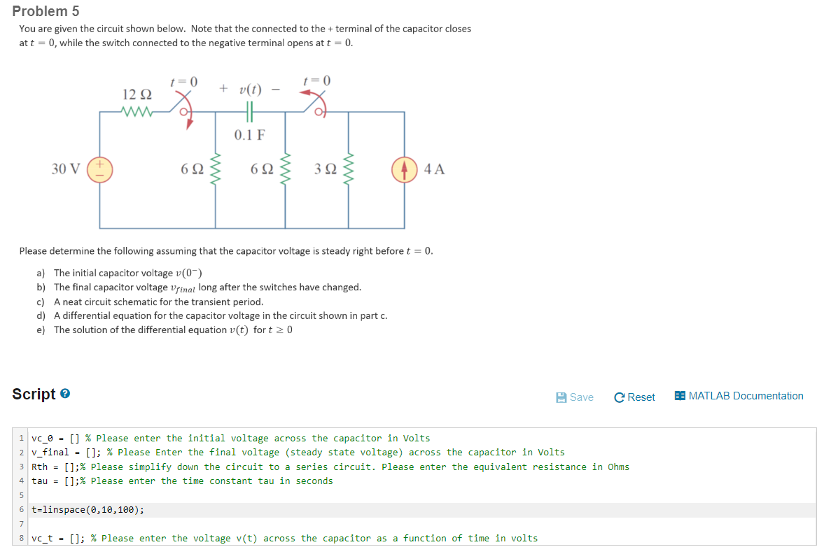 Solved Problem 5 You are given the circuit shown below. Note | Chegg.com