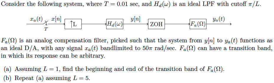 Solved Consider the following system, where T = 0.01 sec, | Chegg.com