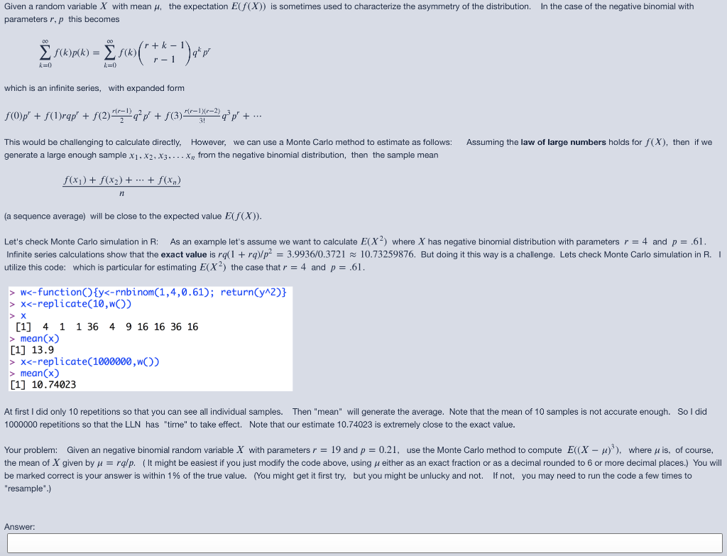 Solved Given A Random Variable X With Mean The Expectatio Chegg Com