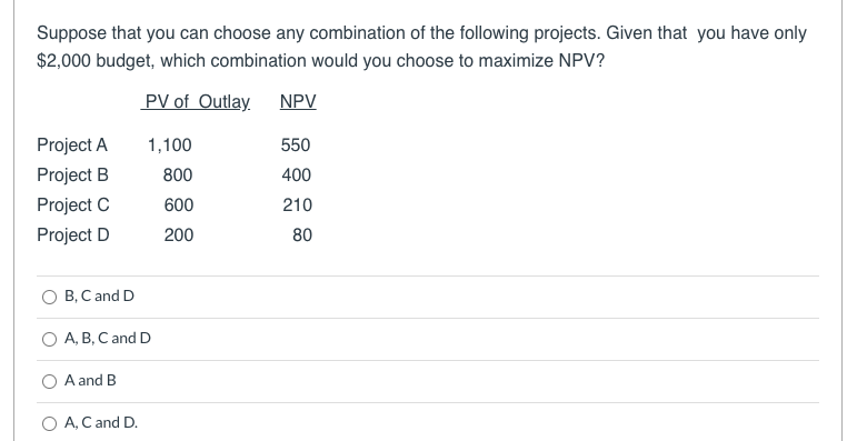 Solved Suppose That You Can Choose Any Combination Of The Chegg Solved Suppose That You Can Choose Any Combination Of The Chegg