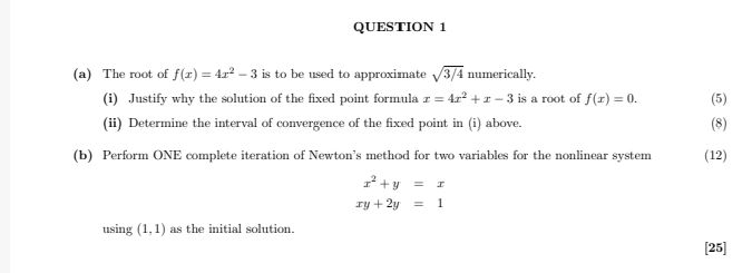 Solved A The Root Of F X 4x2−3 Is To Be Used To