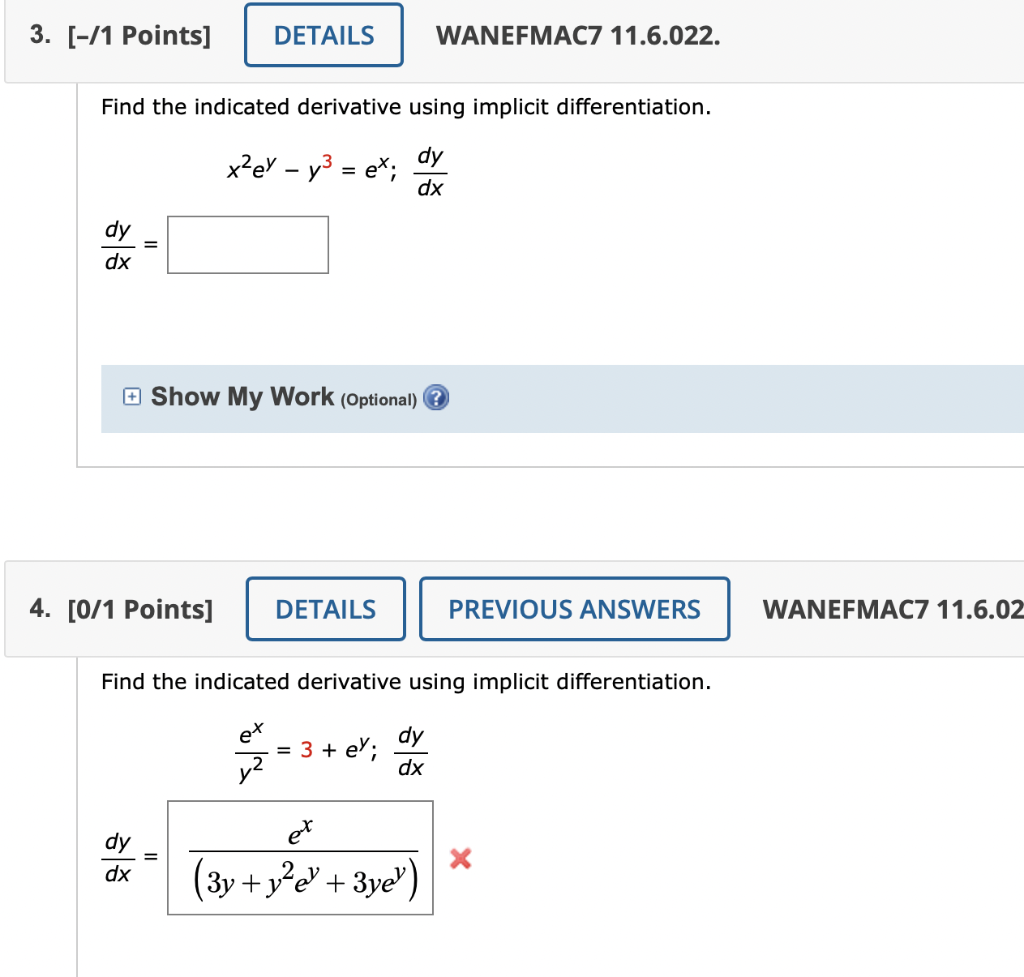 Solved /1 Points] WANEFMAC7 11.6.022. Find the indicated | Chegg.com