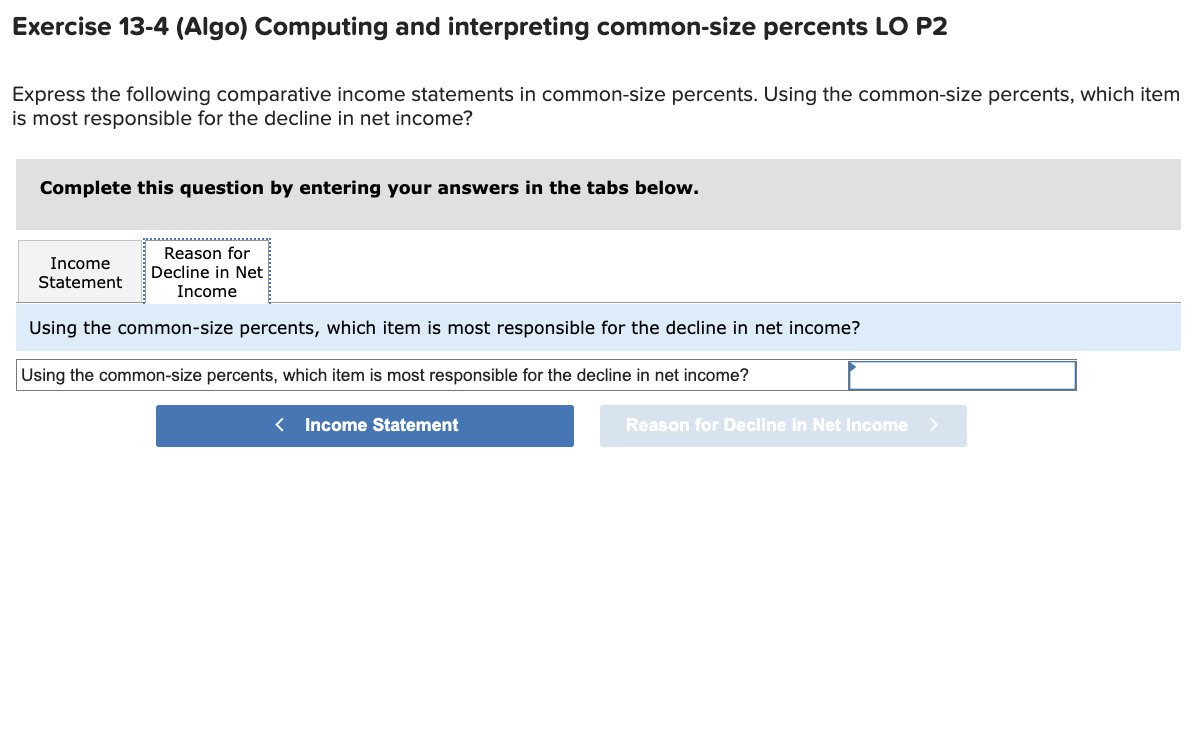 Solved Exercise 13-4 (Algo) Computing And Interpreting | Chegg.com