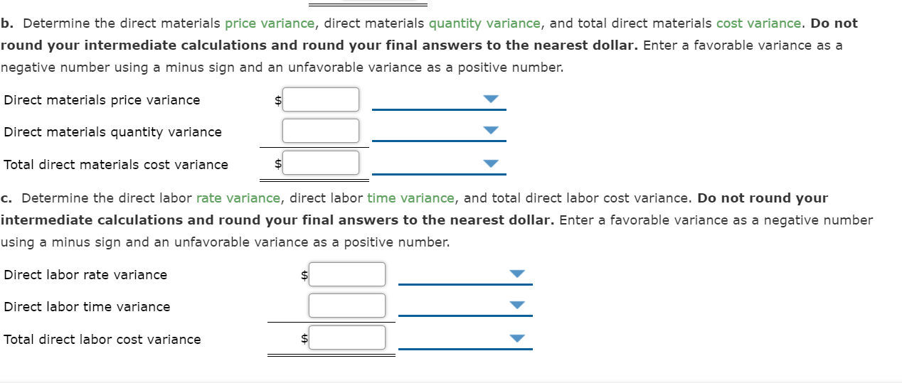 Solved Direct Materials and Direct Labor Variance Analysis