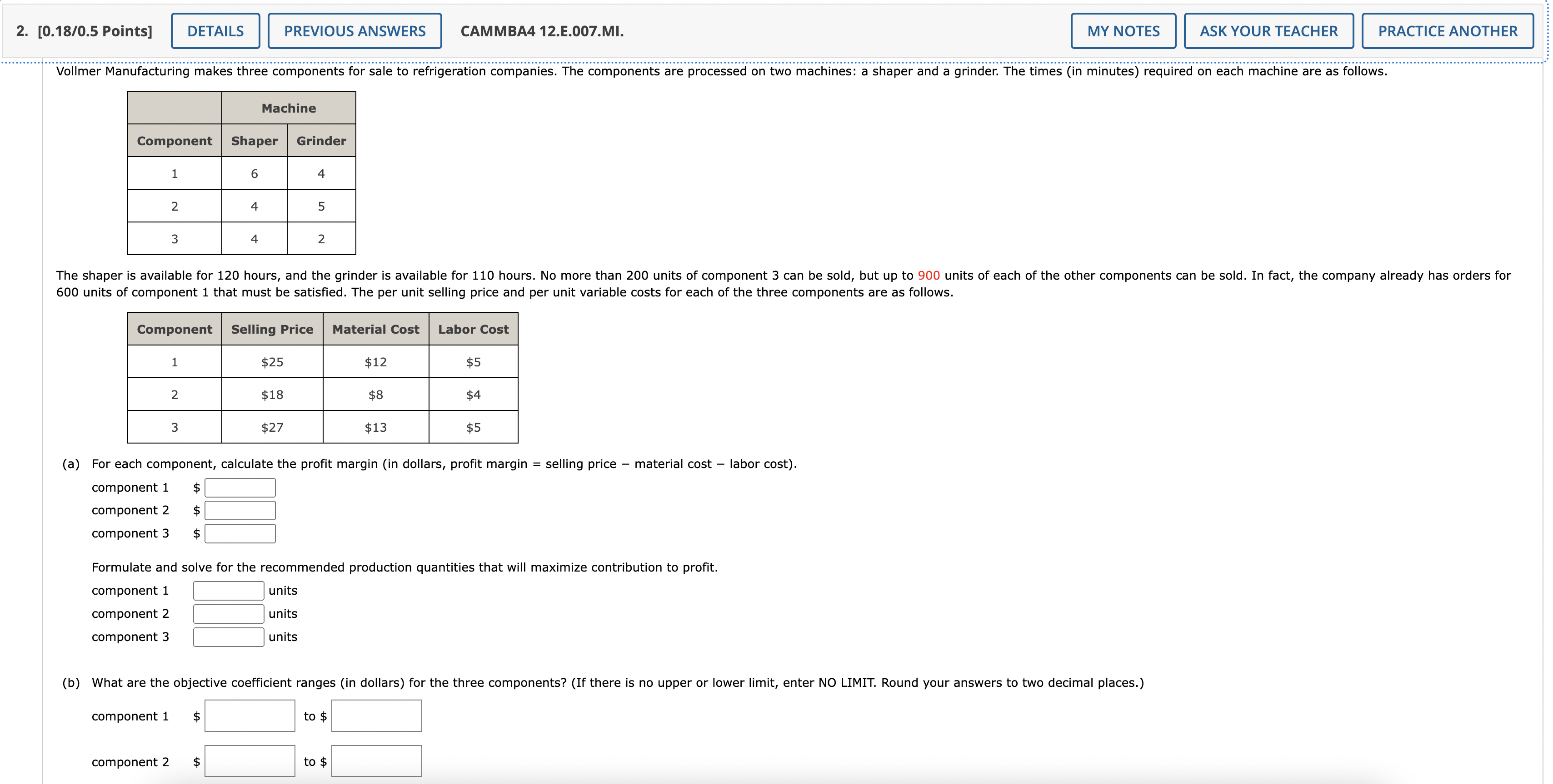 Solved 18/0.5 Points] CAMMBA4 12.E.007.MI. Vollmer | Chegg.com