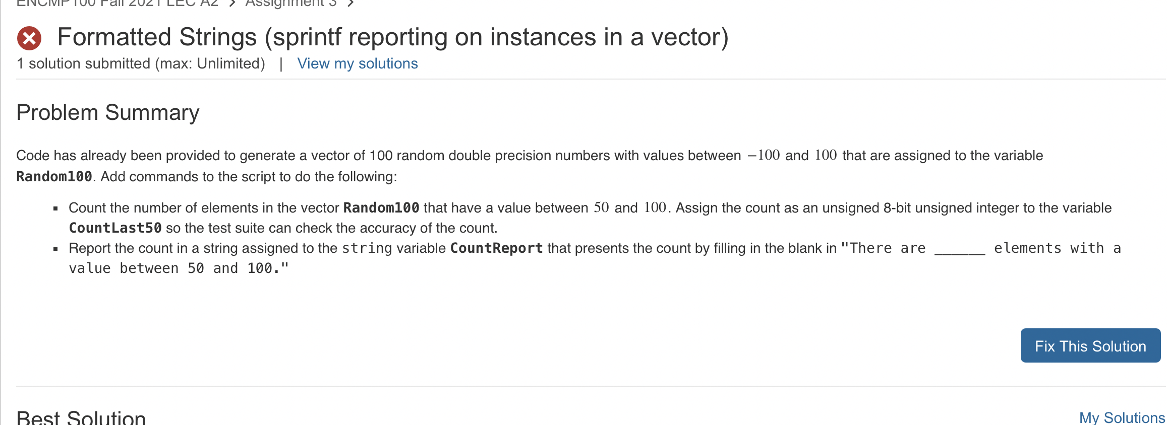 Solved Formatted Strings (sprintf reporting on instances in | Chegg.com