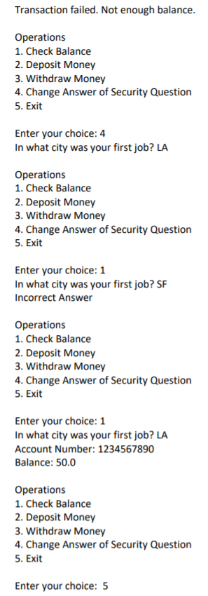 bank account program in java using switch case