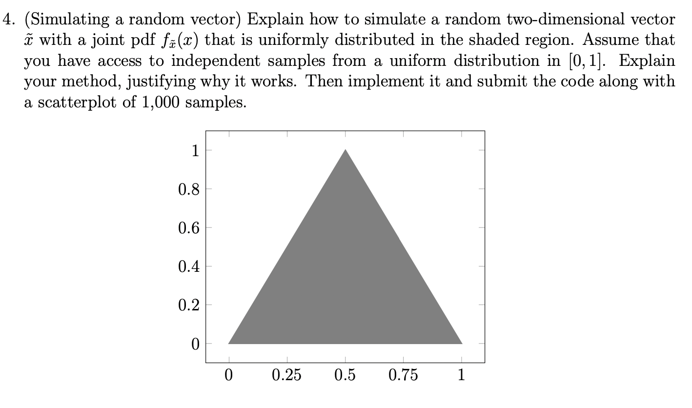 Solved 4. (Simulating a random vector) Explain how to | Chegg.com
