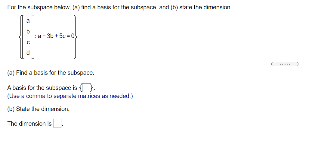 determine the basis of a subspace