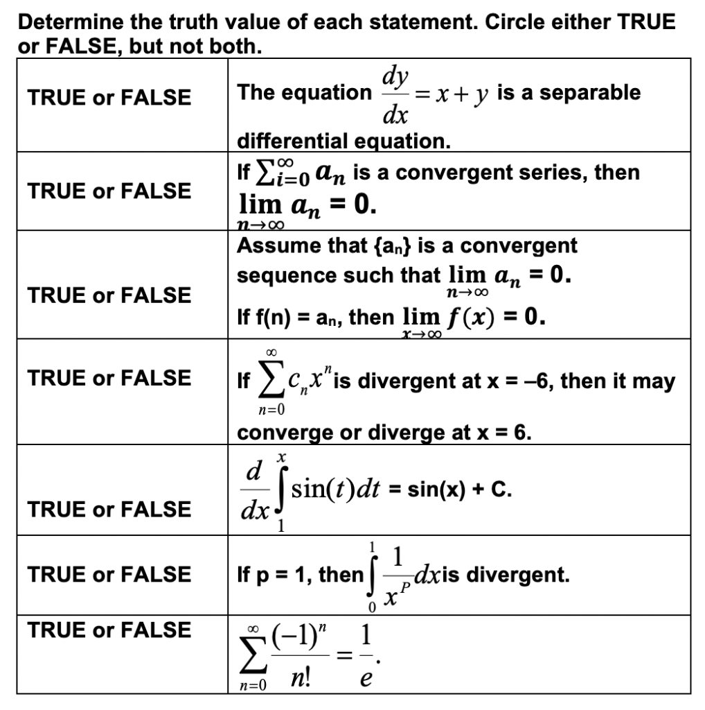 Simple True Value Examples Solved Determine the truth value of each statement. Circle | Chegg.com