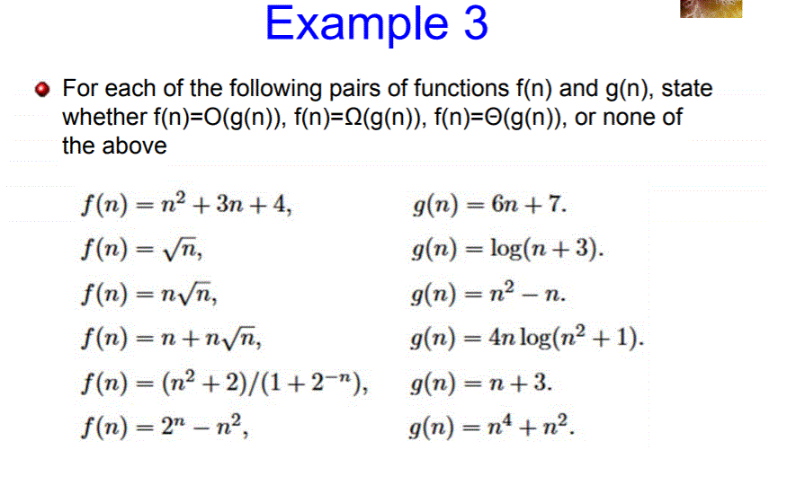 Solved Example 3 . For each of the following pairs of | Chegg.com