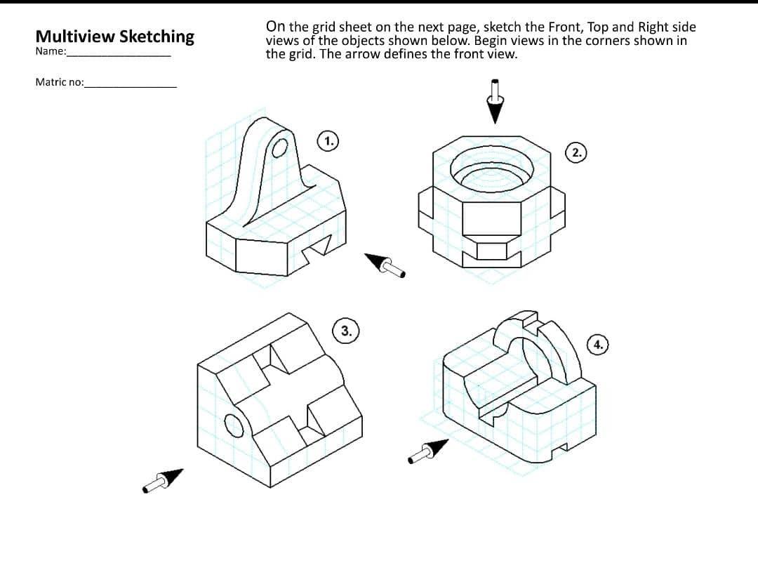 Solved Multiview Sketching On the grid sheet on the next | Chegg.com
