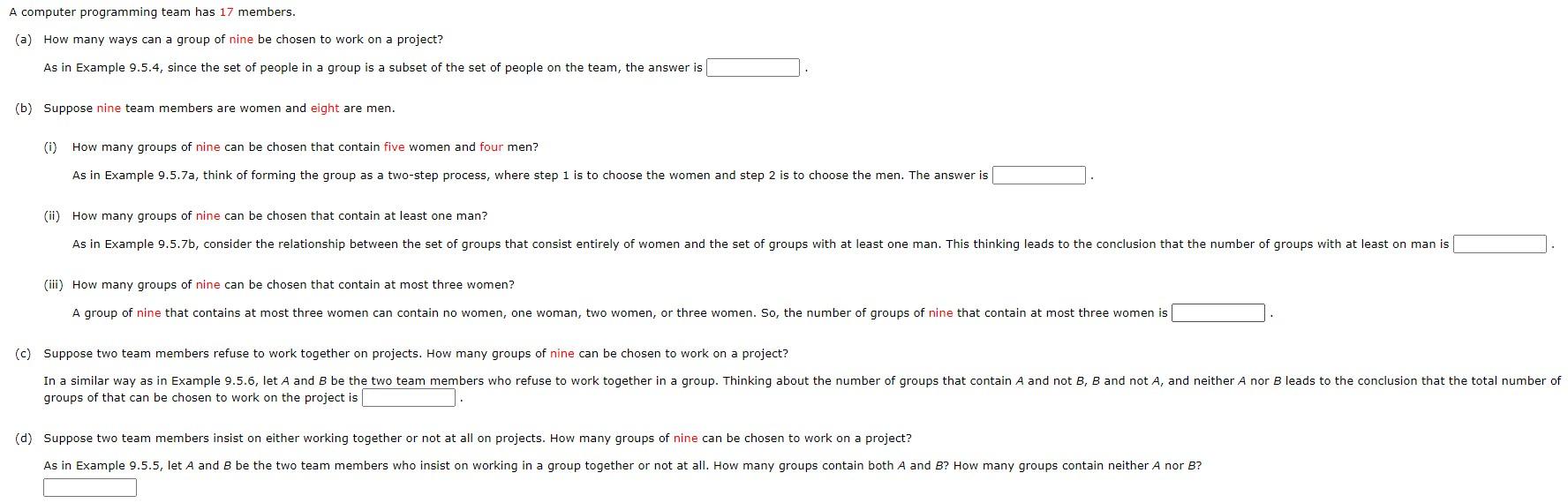 Solved A computer programming team has 17 members. (a) How | Chegg.com