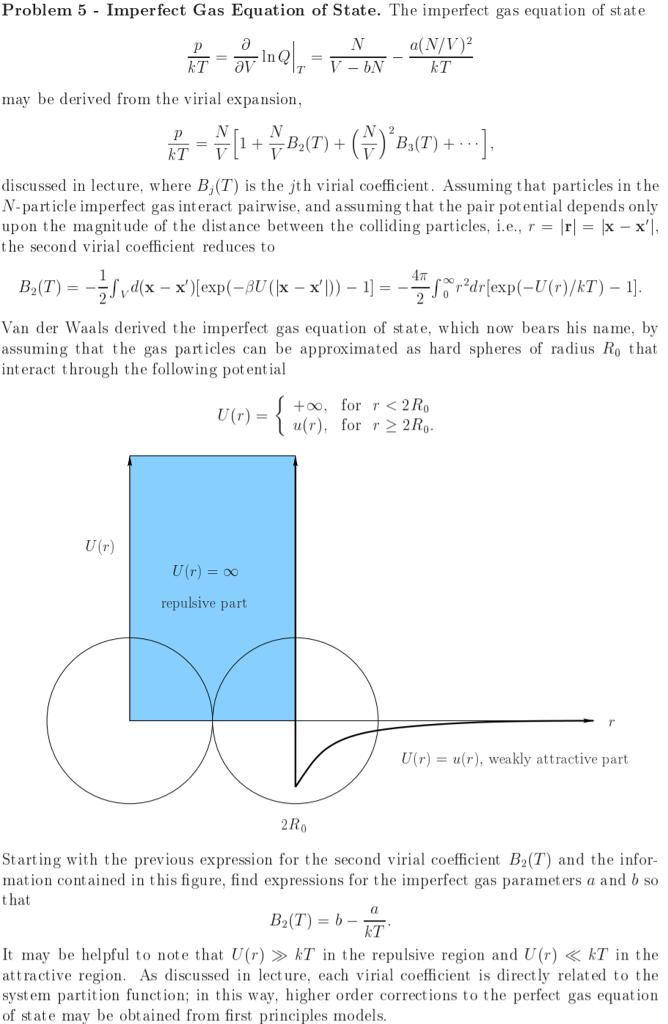 Solved Problem 5 - Imperfect Gas Equation of State. The | Chegg.com