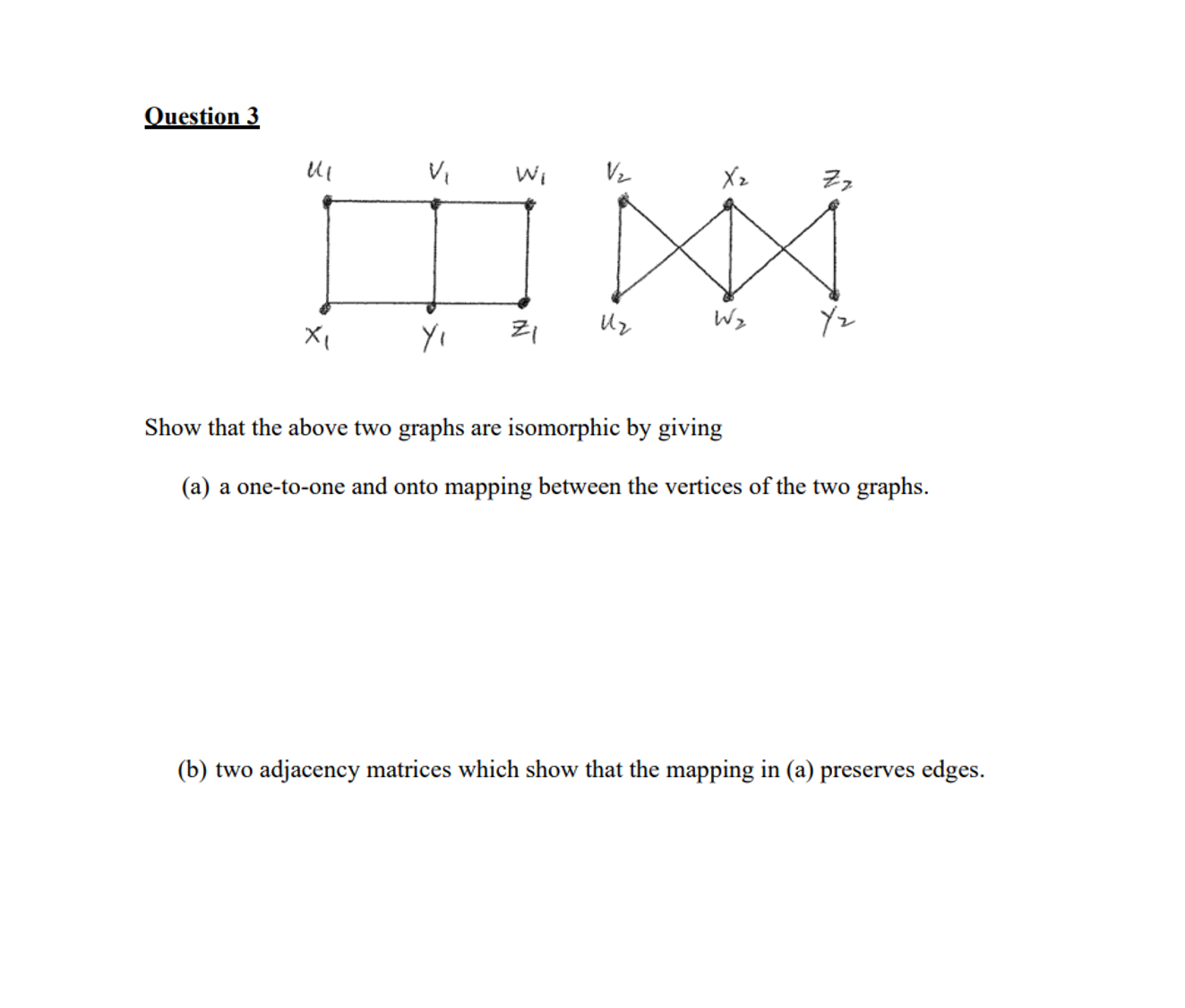 Solved Question 3 Show that the above two graphs are | Chegg.com