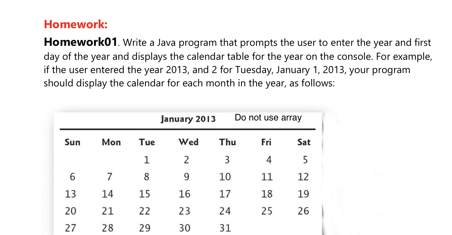 Solved Homework: Homework01. Write a Java program that | Chegg.com