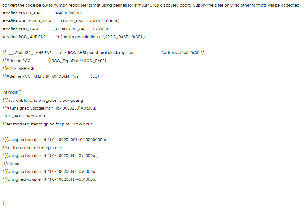 convert the code below to human readable format using | Chegg.com