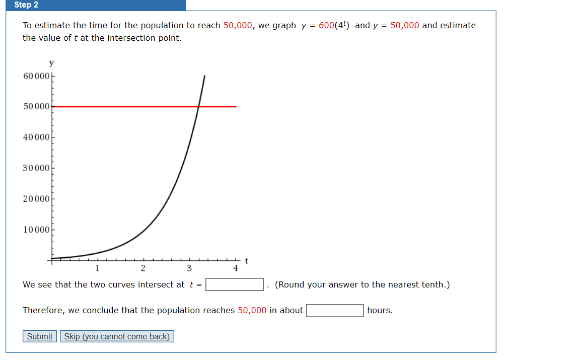 Solved Step 2 To estimate the time for the population to | Chegg.com