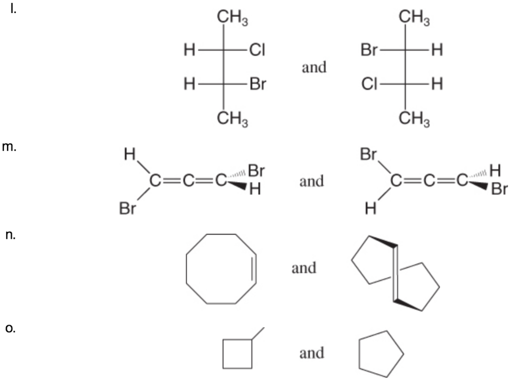 Solved A. Consider the following pairs of structures. | Chegg.com