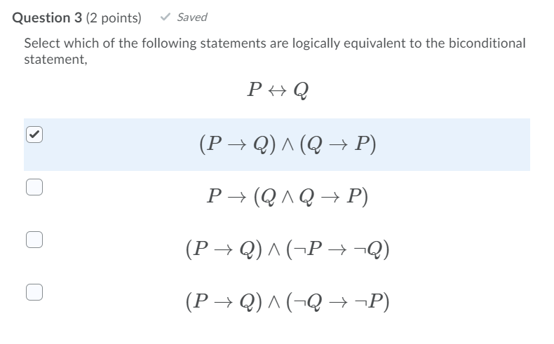 Solved Question 3 (2 Points) Saved Select Which Of The | Chegg.com