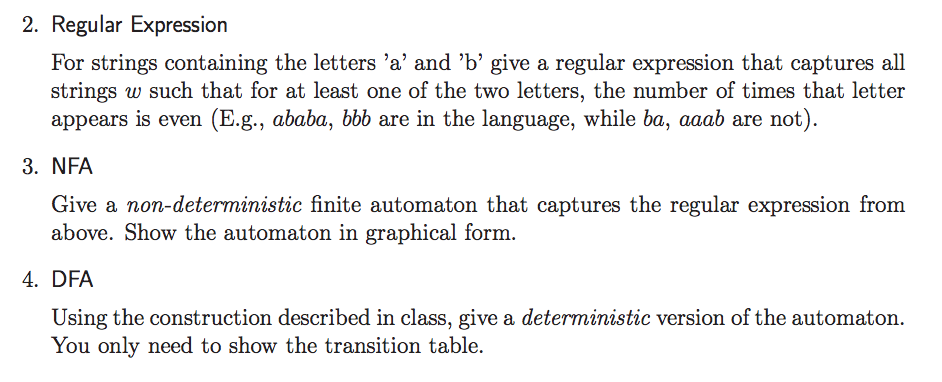 Solved 2. Regular Expression For Strings Containing The | Chegg.com