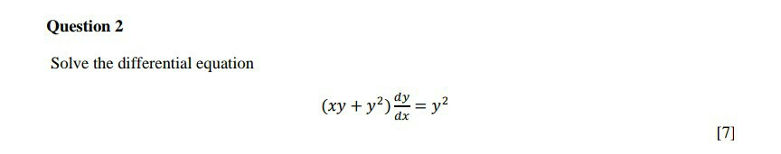 Solved uestion 2 Solve the differential equation dx 17] | Chegg.com