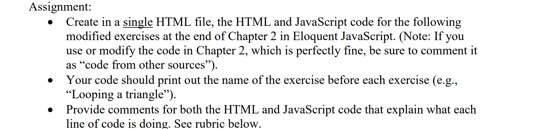 Solved Assignment: - Create In A Single HTML File, The HTML | Chegg.com