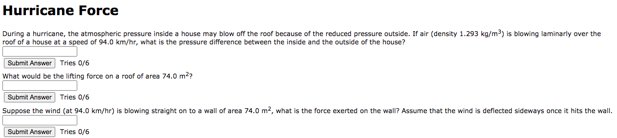 Solved Hurricane Force During A Hurricane, The Atmospheric | Chegg.com