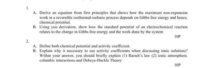 Solved A. Derive an equation from first principles that | Chegg.com