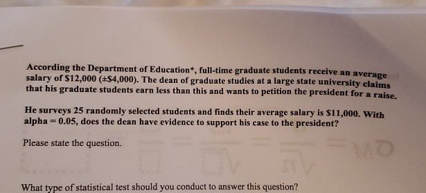 Solved According The Department Of Education Full time Chegg