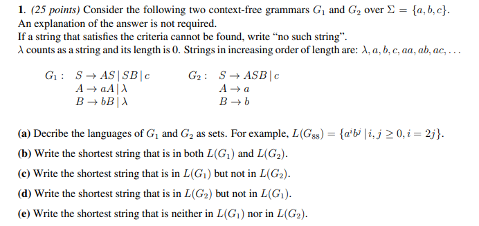 Solved 1. (25 Points) Consider The Following Two | Chegg.com