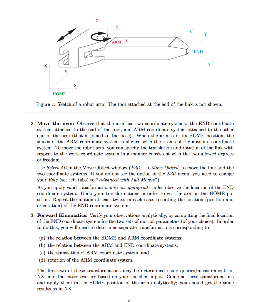 Solved ARM X END HOME Figure 1: Sketch of a robot arm. The | Chegg.com