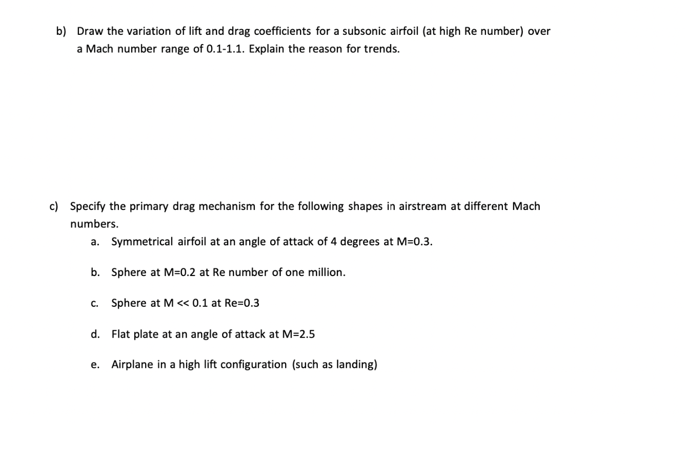 b) Draw the variation of lift and drag coefficients | Chegg.com
