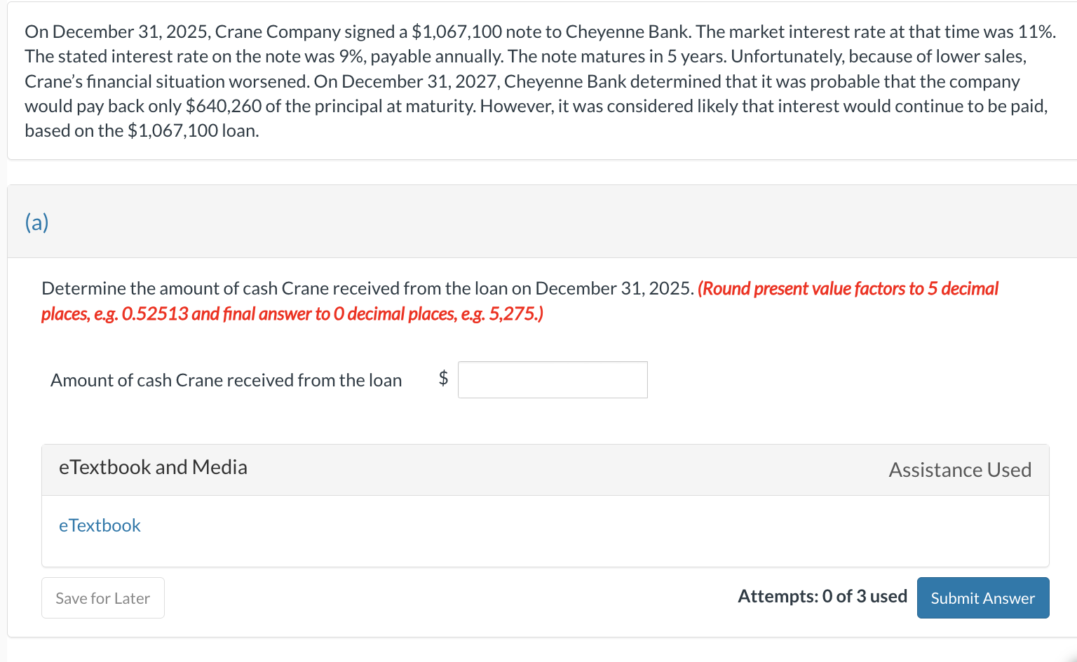 Solved On December 31, 2025, Crane Company signed a | Chegg.com